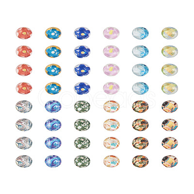 48Pcs 12 Styles Translucent Resin Cabochons RESI-TA0001-44-1