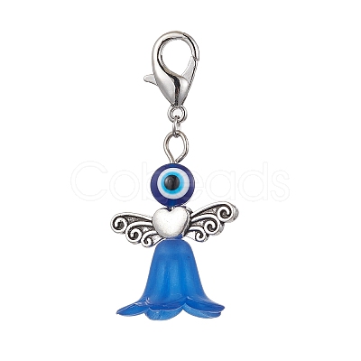 Acrylic & Resin Evil Eye Angel Pendant Decorations HJEW-JM01521-1