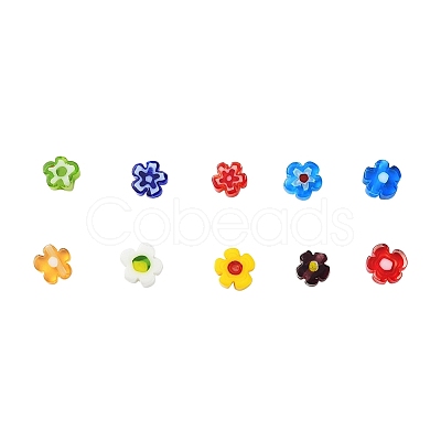 Handmade Millefiori Glass Beads LK-YW0001-05-1