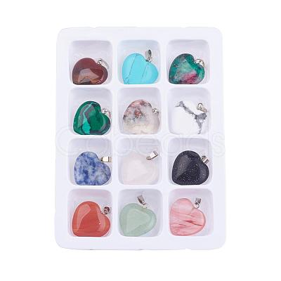 Natural & Synthetic Mixed Gemstone Pendants X-G-S045-11-B-1