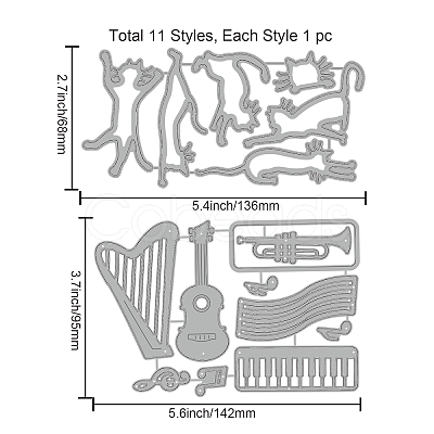 Carbon Steel Cutting Dies Stencils DIY-WH0309-1068-1