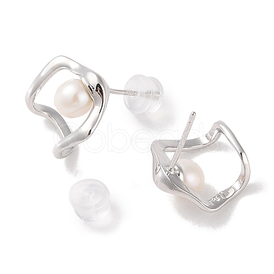 Anti-Tarnish Sterling Silver Stud Earrings EJEW-C087-07C-P-1