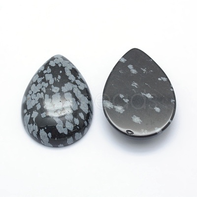 Natural Snowflake Obsidian Cabochons X-G-P393-G11-1