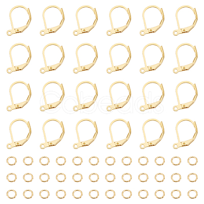 BENECREAT 40Pcs Brass Leverback Earring Findings KK-BC0013-03G-1