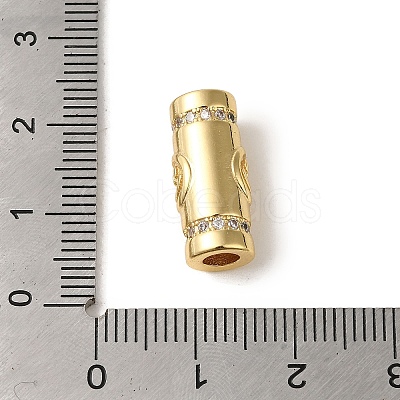 Brass Micro Pave CLear Cubic Zirconia Tube Beads KK-R162-083C-G-1