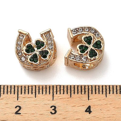 Alloy Rhinestone European Beads FIND-Q115-09G-1