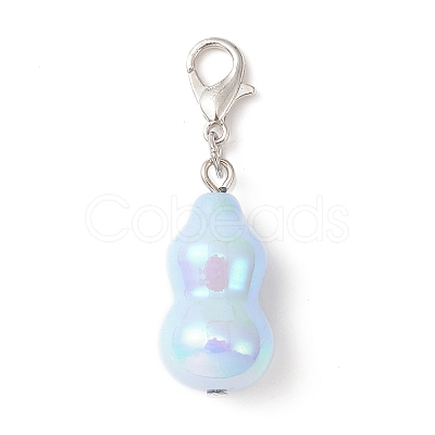 UV Plating Transparent Acrylic Gourd Pendant Decoration HJEW-JM01178-1