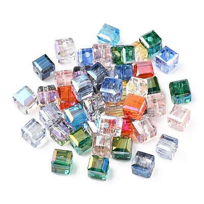 Faceted Transparent Glass Beads GLAA-E047-03B-1