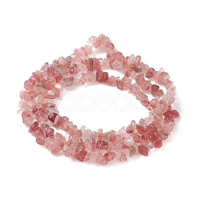 Natural Strawberry Quartz Chip Bead Strands X-G-M205-56-1