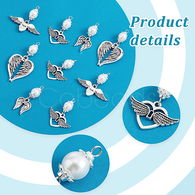 PandaHall Elite 48Pcs 4 Style Tibetan Style Alloy Pendants FIND-PH0009-78-1