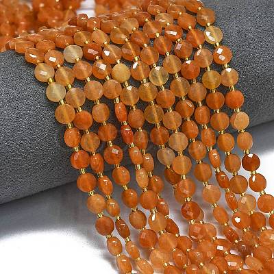 Natural Red Aventurine Beads Strands G-K389-B48-01-1