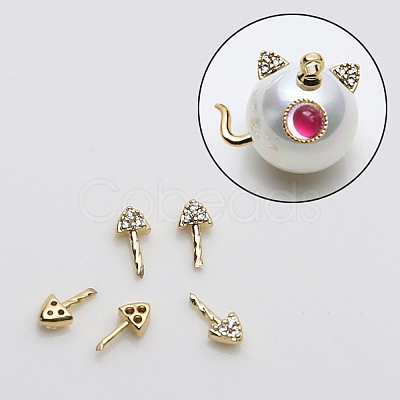 Brass Micro Pave Clear Cubic Zirconia Head Pins BAPE-PW0001-08B-G-1