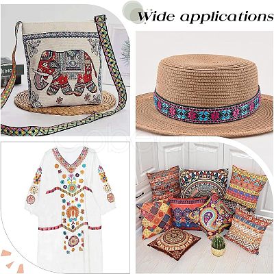 Ethnic Style Polyester Ribbons OCOR-WH0074-29-1