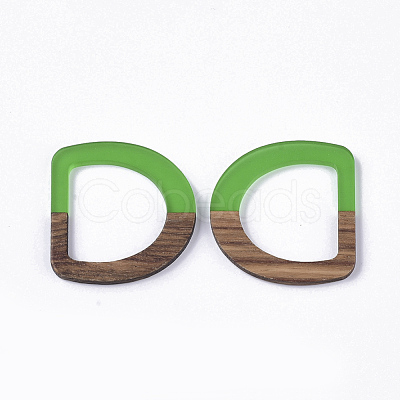 Transparent Resin & Walnut Wood Linking Rings RESI-Q210-012A-B02-1