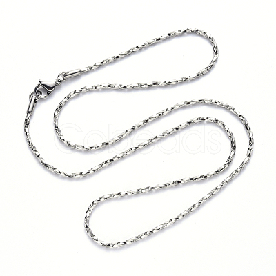 Non-Tarnish 304 Stainless Steel Coreana Chain Necklace NJEW-S420-006B-P-1