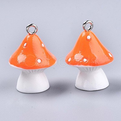 Opaque Resin Pendants X-RESI-T028-69G-1