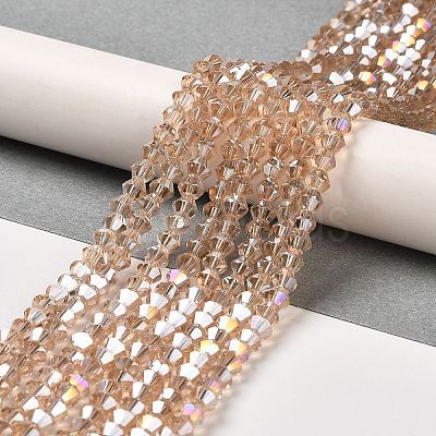 Transparent Electroplate Glass Beads Strands GLAA-F029-2mm-A12-1