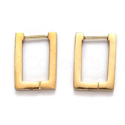 304 Stainless Steel Rectangle Huggie Hoop Earrings STAS-J033-10A-G-1