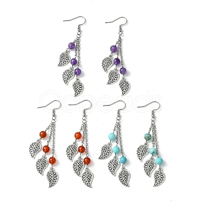 3 Pairs 3 Style Natural & Synthetic Mixed Gemstone Dangle Earrings EJEW-TA00378-1