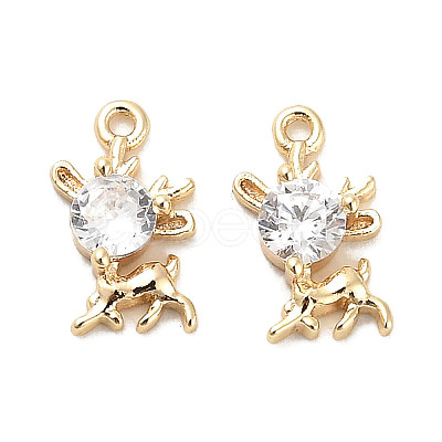 Brass Glass Charms KK-C054-20G-1