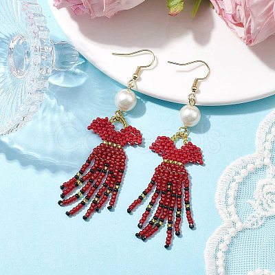 Handmade Seed Beads Dangle Earrings EJEW-MZ00138-1