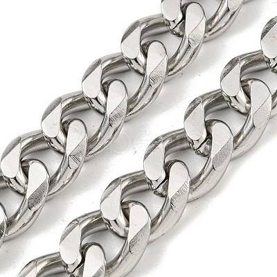 Non-Tarnish 201 Stainless Steel Curb Chain Necklaces NJEW-Q336-12B-P-1