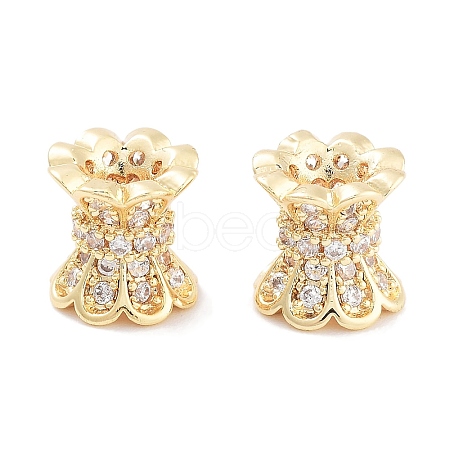 Brass Micro Pave Clear Cubic Zirconia Beads KK-P271-39B-05-1