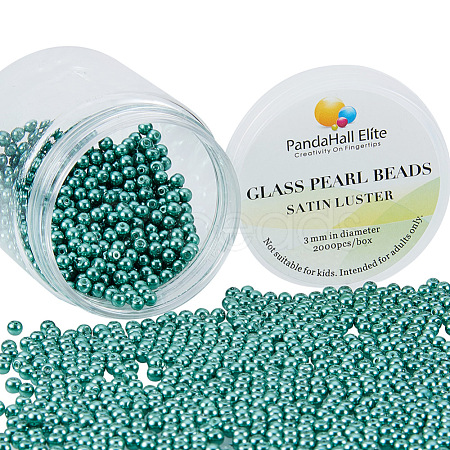   Eco-Friendly Dyed Glass Pearl Round Beads HY-PH0001-3mm-RB118-1