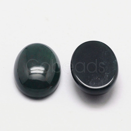 Natural Black Agate Cabochons G-K021-40x30mm-11-1