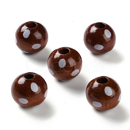 Printed Wood Beads WOOD-Z002-17-1