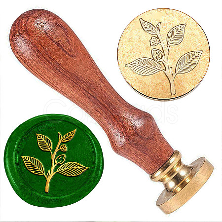 Golden Plated Brass Sealing Wax Stamp Head AJEW-WH0208-911-1