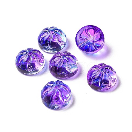 Transparent Spray Painted Glass Beads GLAA-I050-09C-1