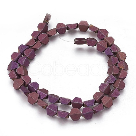 Electroplated Non-magnetic Synthetic Hematite Beads Strands G-P392-O09-1