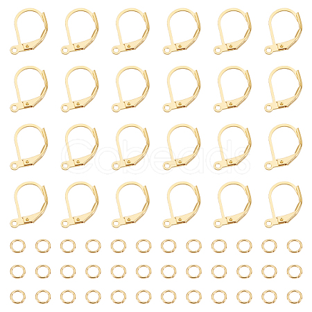 BENECREAT 40Pcs Brass Leverback Earring Findings KK-BC0013-03G-1