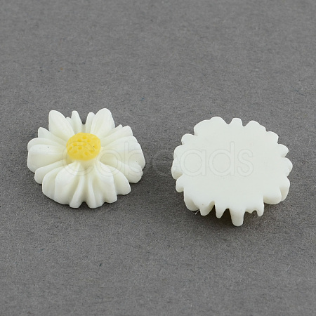 Flatback Hair & Costume Accessories Ornaments Resin Flower Daisy Cabochons X-CRES-Q101-01-1
