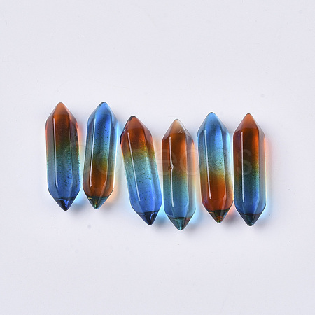 Two Tone Glass Double Terminated Point Beads GLAA-S167-12E-1