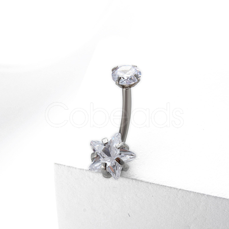 Clear Cubic Zirconia Belly Button Rings FS-WG81544-04-1