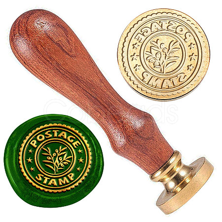 Golden Plated Brass Sealing Wax Stamp Head AJEW-WH0208-951-1