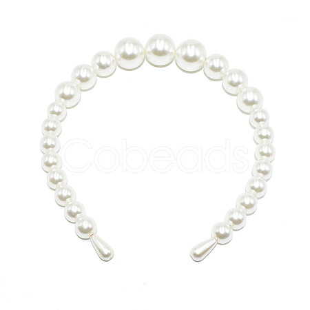 Plastic Imitation Pearls Hair Bands OHAR-PW0007-20C-1