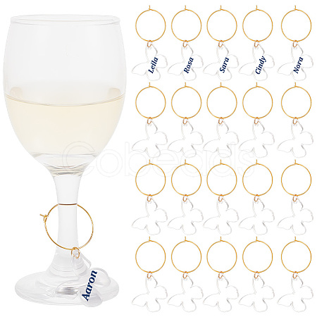 Transparent Acrylic Butterfly Wine Glass Charms AJEW-AB00114-1