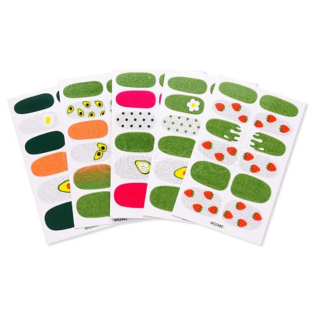 Avocados & Strawberries & Flowers Full Cover Nail Art Stickers MRMJ-T109-WSZ-M2-1