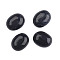 Cat Eye Cabochons, Oval, Black, 25x18x6~7mm