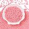 Baking Paint Glass Seed Beads, 2-Hole, Oval, Pink, 5~6x2.5~3.5x3mm, hole: 0.7~0.9mm, about 7500pcs/pound