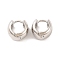 Brass Hoop Earrings for Women, Lead Free & Cadmium Free, Platinum, 11.5x8.5mm