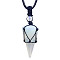 Opalite Cone Pendant Necklaces, Wax String Macrame Pouch Necklace, 20.08~31.50 inch(51~80cm)