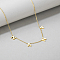 Fashionable Geometric Stainless Steel Letter Nana Pendant Necklace for Women's Daily Wear, Golden