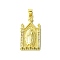 Real 18K Gold Plated Brass Micro Pave Clear Cubic Zirconia Pendants, Building, 31x16.5x3mm, Hole: 3.5x5mm