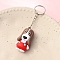 PVC Cartoon Animals Keychain, Dog, Red, Pendant: 50x30mm