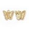 Brass Cubic Zirconia Pendants, Butterfly Charm, with Jump Ring, Golden, 14x16x3mm, Hole: 3.5mm