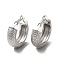 Non-Tarnish 304 Stainless Steel Thick Hoop Earrings, Stainless Steel, 32x30x9.5mm